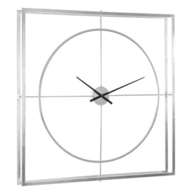 Olivia's Boutique Hotel Collection - Square Silver Metal Clock - thumbnail 1