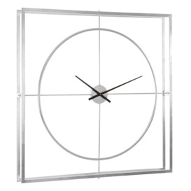 Olivia's Boutique Hotel Collection - Square Silver Metal Clock - thumbnail 2