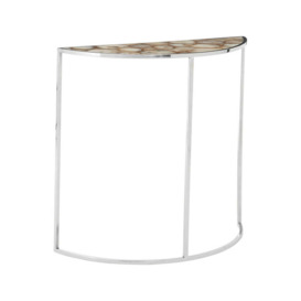 Olivia's Boutique Hotel Collection - White Agate Half Moon Console Table - thumbnail 2