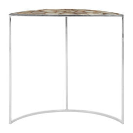 Olivia's Boutique Hotel Collection - White Agate Half Moon Console Table - thumbnail 3