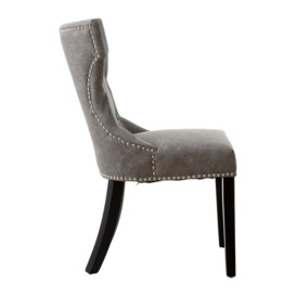 Olivia's Luxe Collection - Daxi Dining Chair, Grey Faux Leather - thumbnail 2