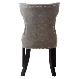 Olivia's Luxe Collection - Daxi Dining Chair, Grey Faux Leather - thumbnail 3