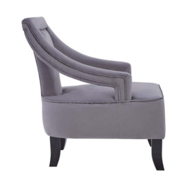 Olivia's Luxe Collection - Freya Occasional Chair Grey Velvet - thumbnail 2