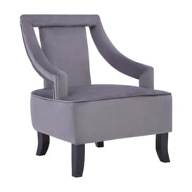 Olivia's Luxe Collection - Freya Occasional Chair Grey Velvet - thumbnail 1