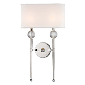 Hudson Valley Lighting Rockland Silver Base And Off White Shade Wall Light