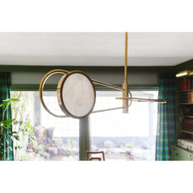 Hudson Valley Lighting Jervis Brass Base And Off White Shade 2 Pendant - thumbnail 3