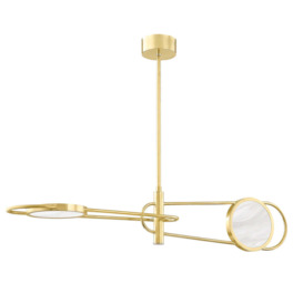 Hudson Valley Lighting Jervis Brass Base And Off White Shade 2 Pendant - thumbnail 1