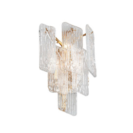 Hudson Valley Lighting Piemonte Copper Base And Handmade Clear Shade 3 Wall Light