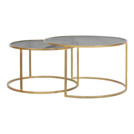 Light & Living Set of 2 Duarte Coffee Table Bronze Gold