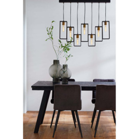 Light & Living Marley 7 Lamp Pendant Matt Black And Antique Bronze - thumbnail 3