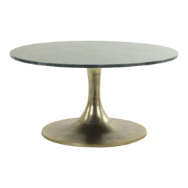 Light & Living Rickerd Coffee Table Green Marble And Antique Bronze - thumbnail 1