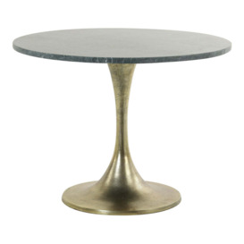 Light & Living Rickerd Low Side Table Green Marble And Antique Bronze