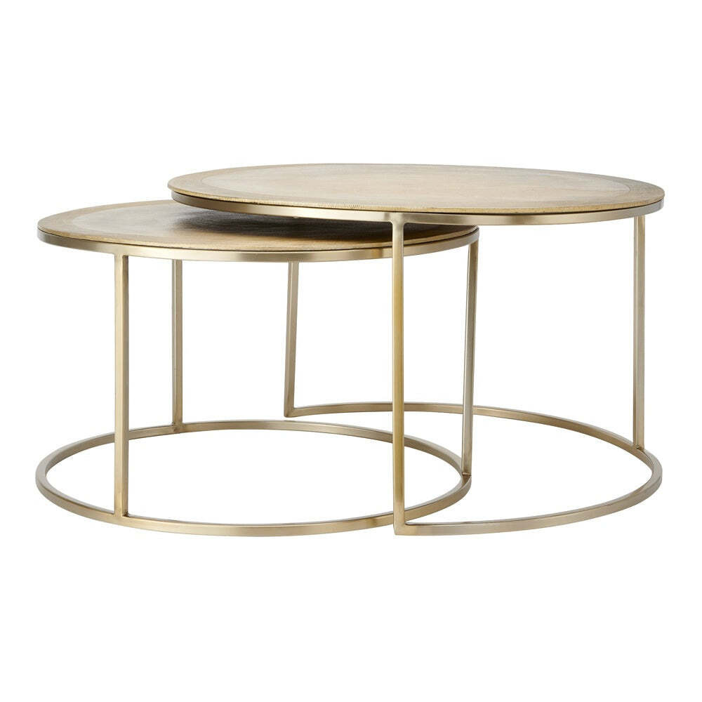 Light & Living Set of 2 Talca Coffee Table in Light Gold - image 1