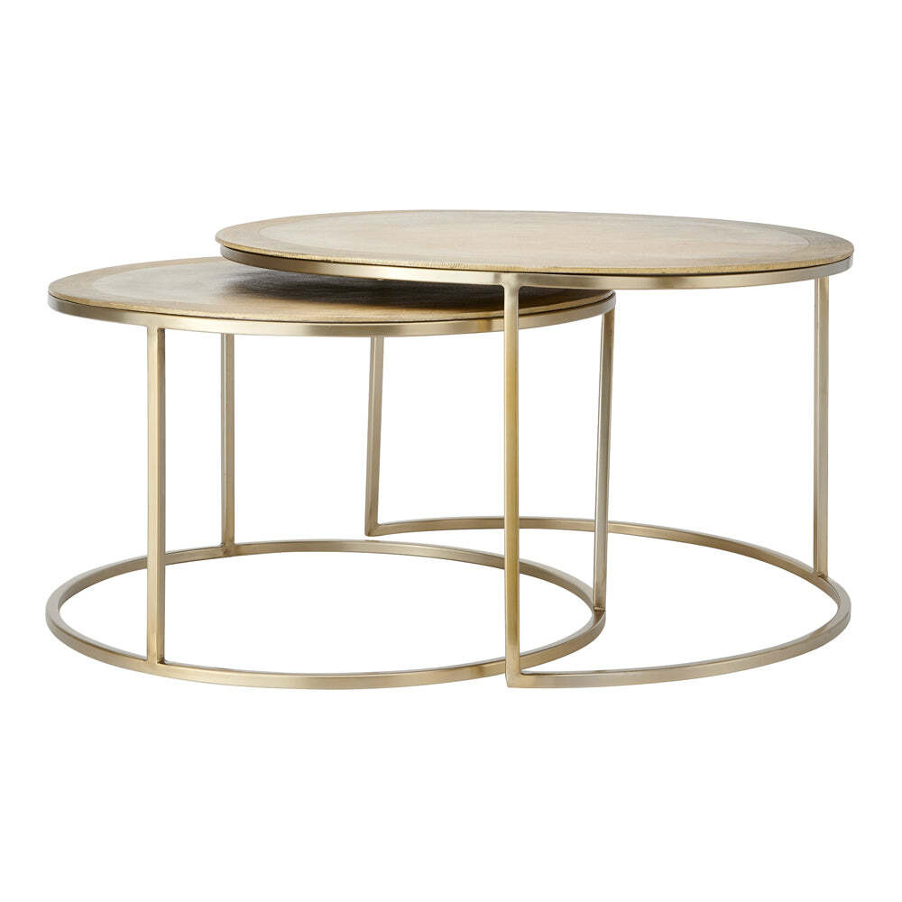 Light & Living Set of 2 Talca Coffee Table in Light Gold - image 1