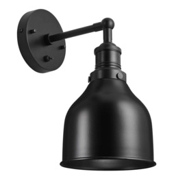 Industville Brooklyn 7 Inch Cone Wall Light / Black and Copper Holder