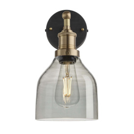 Industville Brooklyn 6 Inch Cone Wall Light / Smoke Grey Tinted Glass and Copper Holder - thumbnail 3