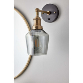 Industville Brooklyn 5.5 Inch Schoolhouse Wall Light / Smoke Grey Tinted Glass and Copper Holder - thumbnail 3