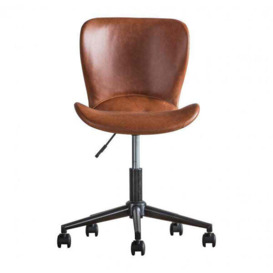 Gallery Interiors Mendel Desk Chair in Brown - Outlet