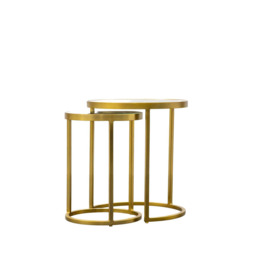 Gallery Interiors Egemen Nest of Two Tables in Gold - thumbnail 3
