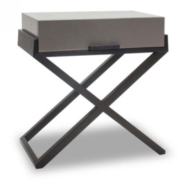 Liang & Eimil Boston Bedside Table Taupe Grey - thumbnail 1