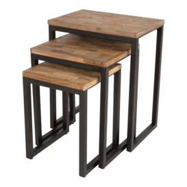 Olivia's Nordic Living Collection - Set of 3 Suri Side Table Brown