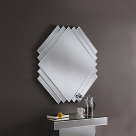 Olivia's Ankara Art Deco Bevelled Wall Mirror in Black - thumbnail 2