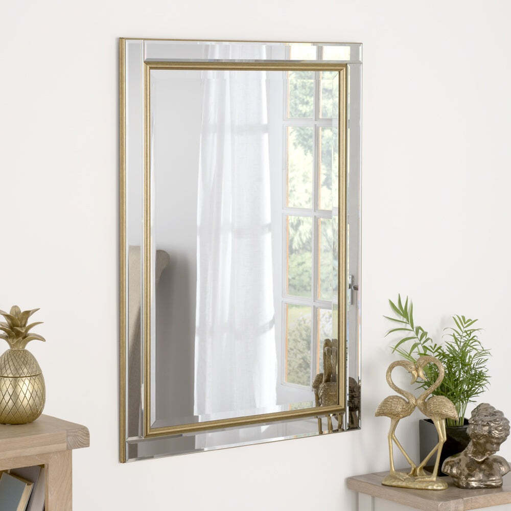Olivia's Yao Rectangle Wall Mirror in Gold / Large - image 1