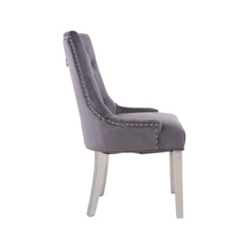 Olivia's Regina Grey Velvet Dining Chair - Outlet - thumbnail 3