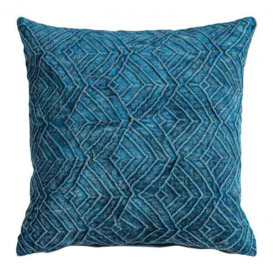Gallery Interiors Velvet Washed Cushion in Teal - Outlet