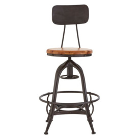 New Foundry Fir Wood And Metal Bar Chair
