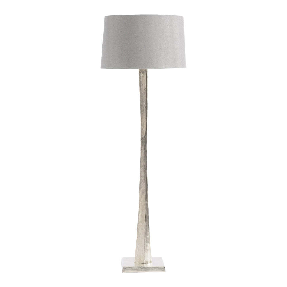 Libra Interiors Iconic Trinity Silver Aluminium Floor Lamp With Grey Shade - image 1