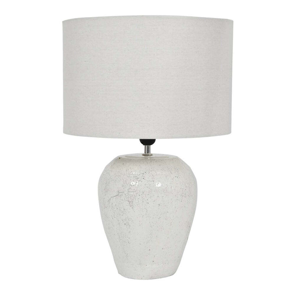 Libra Interiors Speckle Terracotta Glazed Table Lamp With Shade - image 1