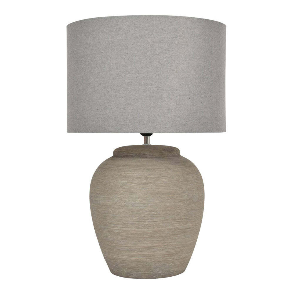 Libra Interiors Baslow Etched Grey Small Ceramic Table Lamp - image 1