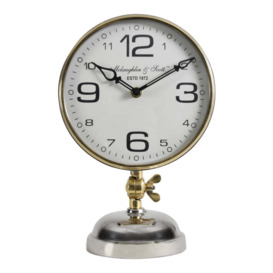 Libra Interiors Risby Gold, Brass And Nickel Mantle Clock