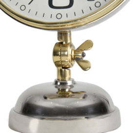 Libra Interiors Risby Gold, Brass And Nickel Mantle Clock - thumbnail 3