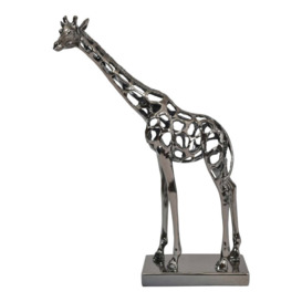 Libra Midnight Mayfair Collection - Courtney Black Nickel Hollow Giraffe 50 cm Sculpture