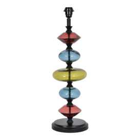 Libra Interiors Eva Table Lamp In Ebony Black And Green Glass (Base Only)