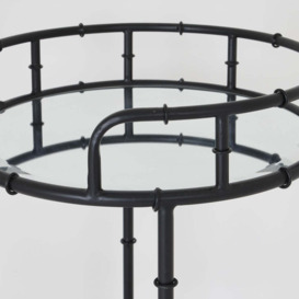 Hill Interiors Round Drinks Trolley in Black - thumbnail 2