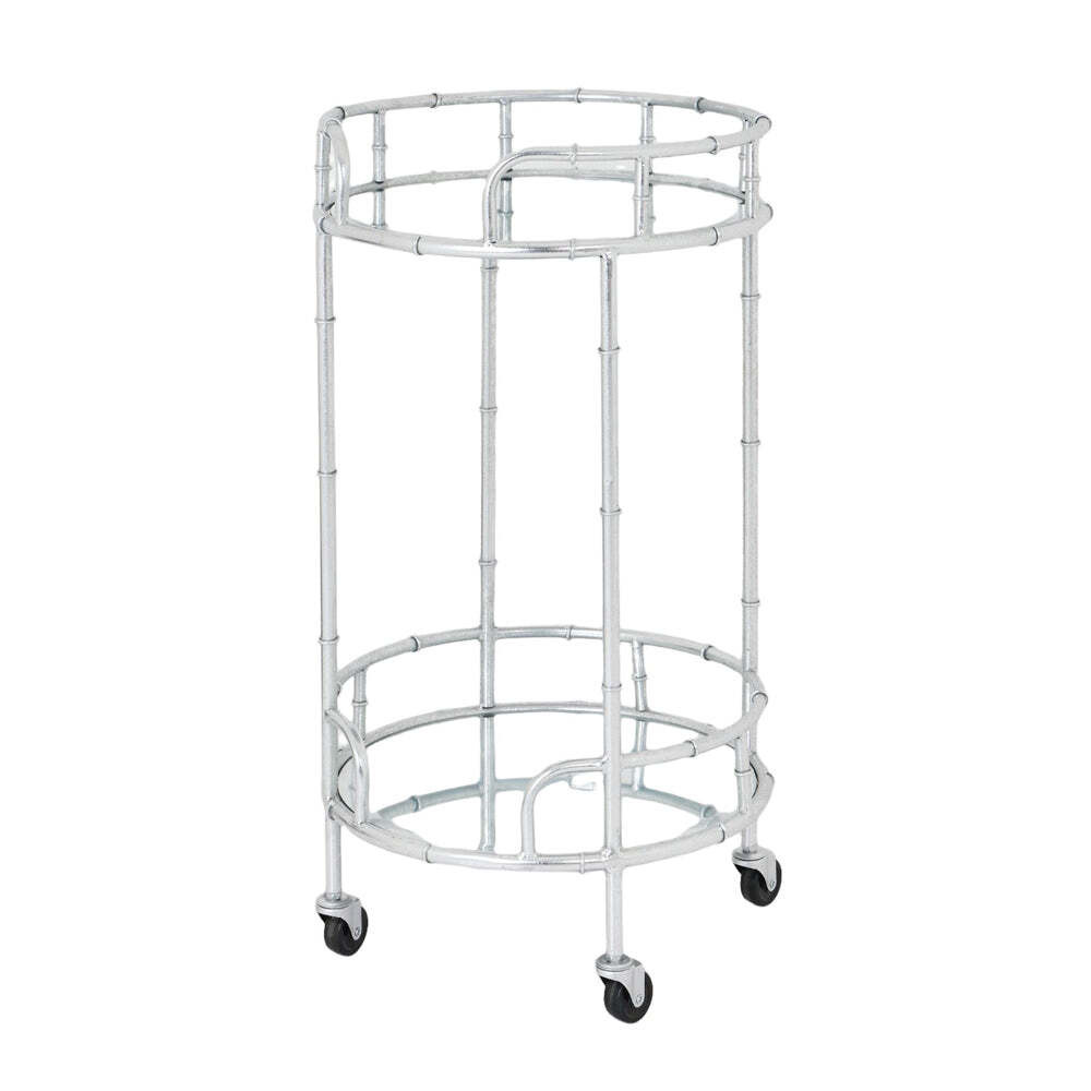 Hill Interiors Round Drinks Trolley in Silver - image 1