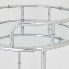 Hill Interiors Round Drinks Trolley in Silver - thumbnail 2