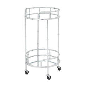 Hill Interiors Round Drinks Trolley in Silver - thumbnail 1