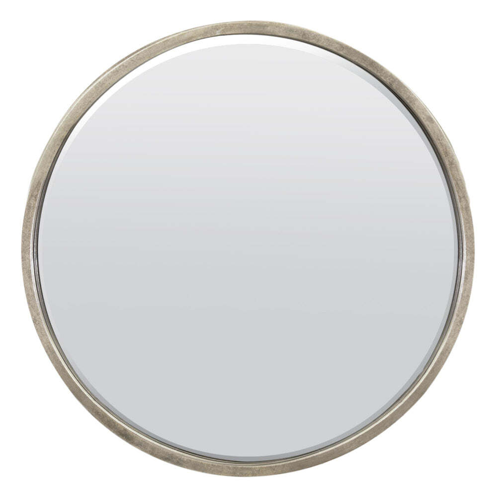 Olivia's Riga Bevelled Round Mirror in Silver - 80 x 80cm - image 1