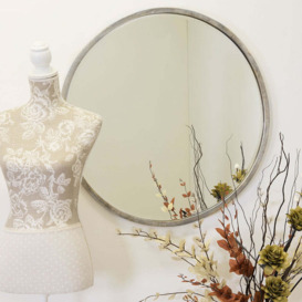 Olivia's Riga Bevelled Round Mirror in Silver - 80 x 80cm - thumbnail 2