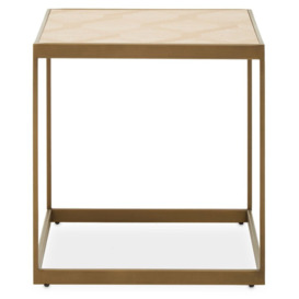 Olivia's Grayson Small End Table in Oak & Brushed Brass