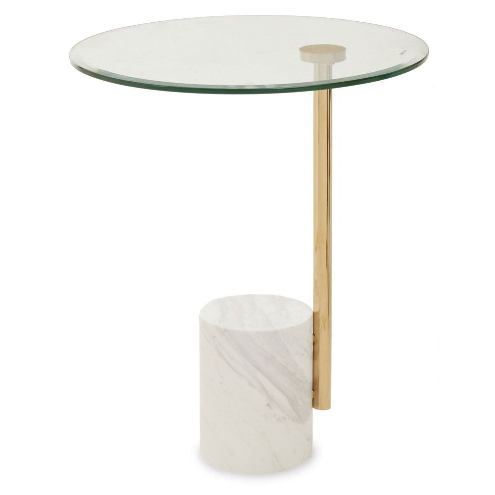 Olivia's Orion Side Table in White & Gold - image 1