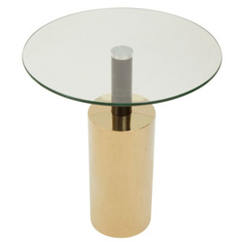 Olivia's Olive Side Table in Glass, Black & Gold - thumbnail 2