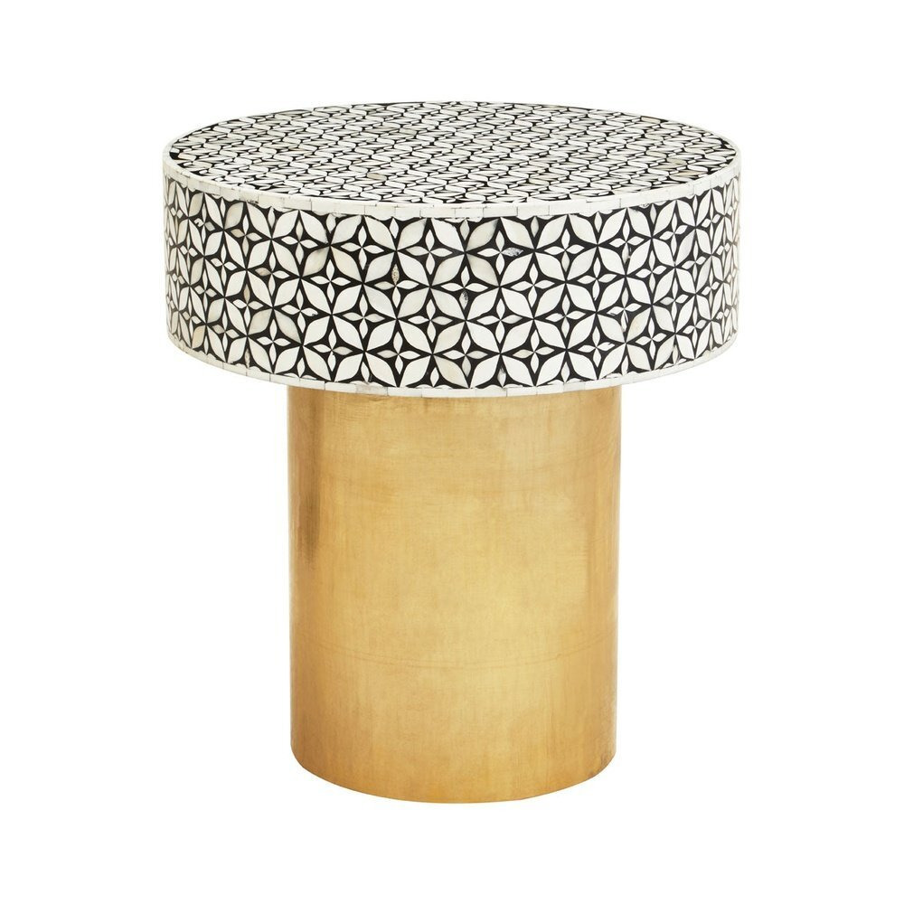 Olivia's Florence Round Side Table in Black & Brass - image 1