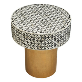 Olivia's Florence Round Side Table in Black & Brass - thumbnail 3