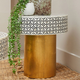 Olivia's Florence Round Side Table in Black & Brass - thumbnail 2