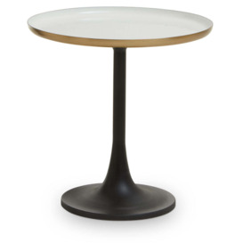 Olivia's Coral Side Table in White & Gold